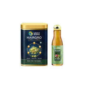 Hairgro Nutrition Mix Powder + 32 Herbs Hair Regrowth Oil