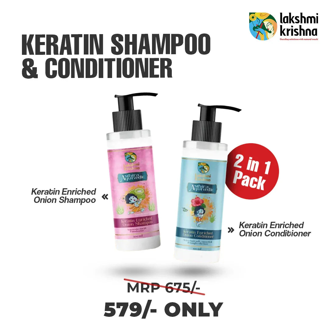 Combo kit: Keratin Shampoo & Conditioner - Lakshmi Krishna Naturals