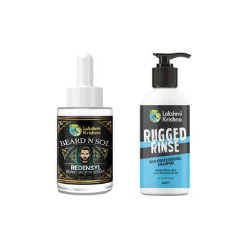 Beard N Sol Rendensyl Beard Growth Serum + Rugged Rinse Man Professional Shampoo