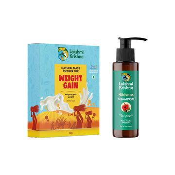 Natural Mass Powder for Weight Gain(1kg) + Hibiscus Shampoo