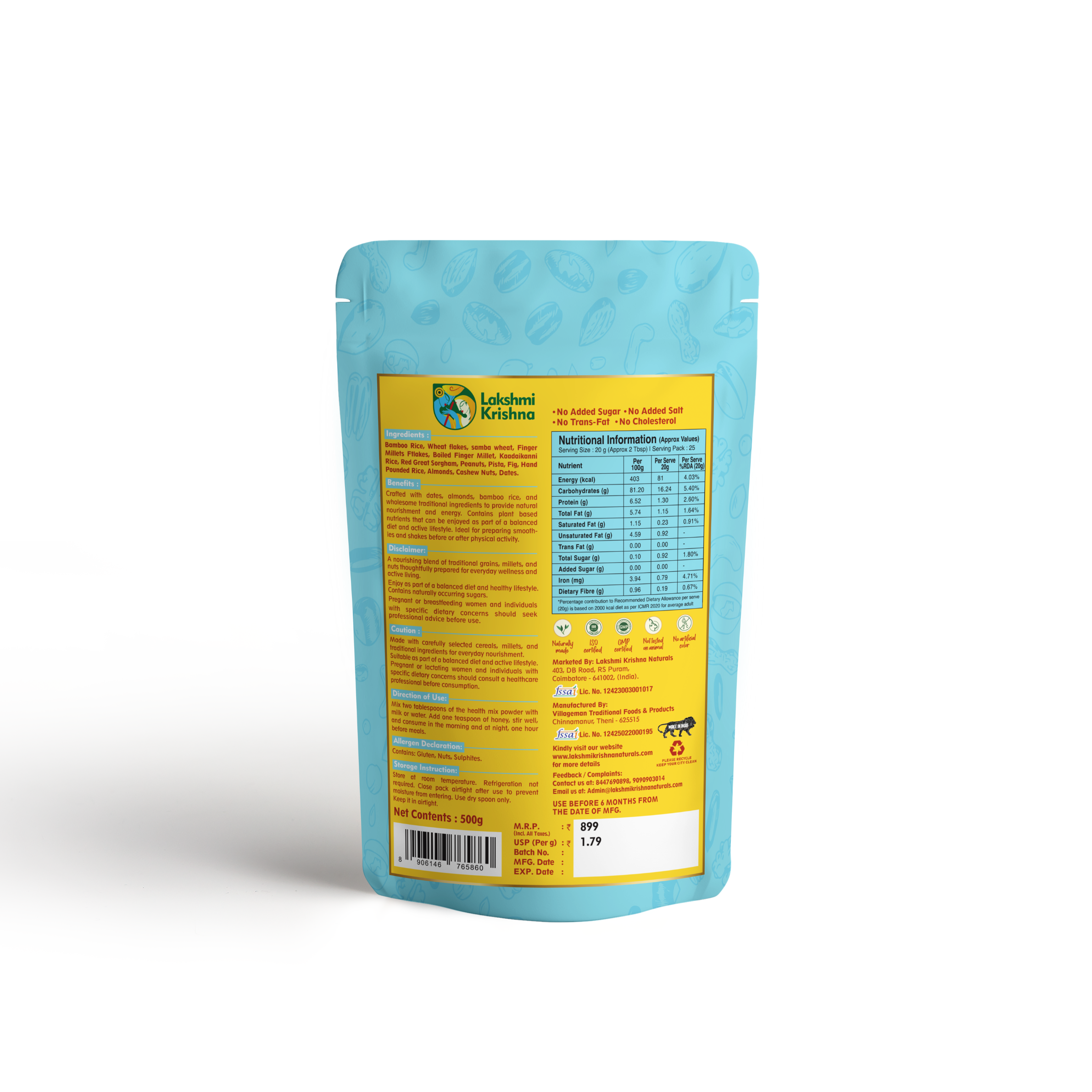 Natural Mass Powder for Weight Gain(500g)