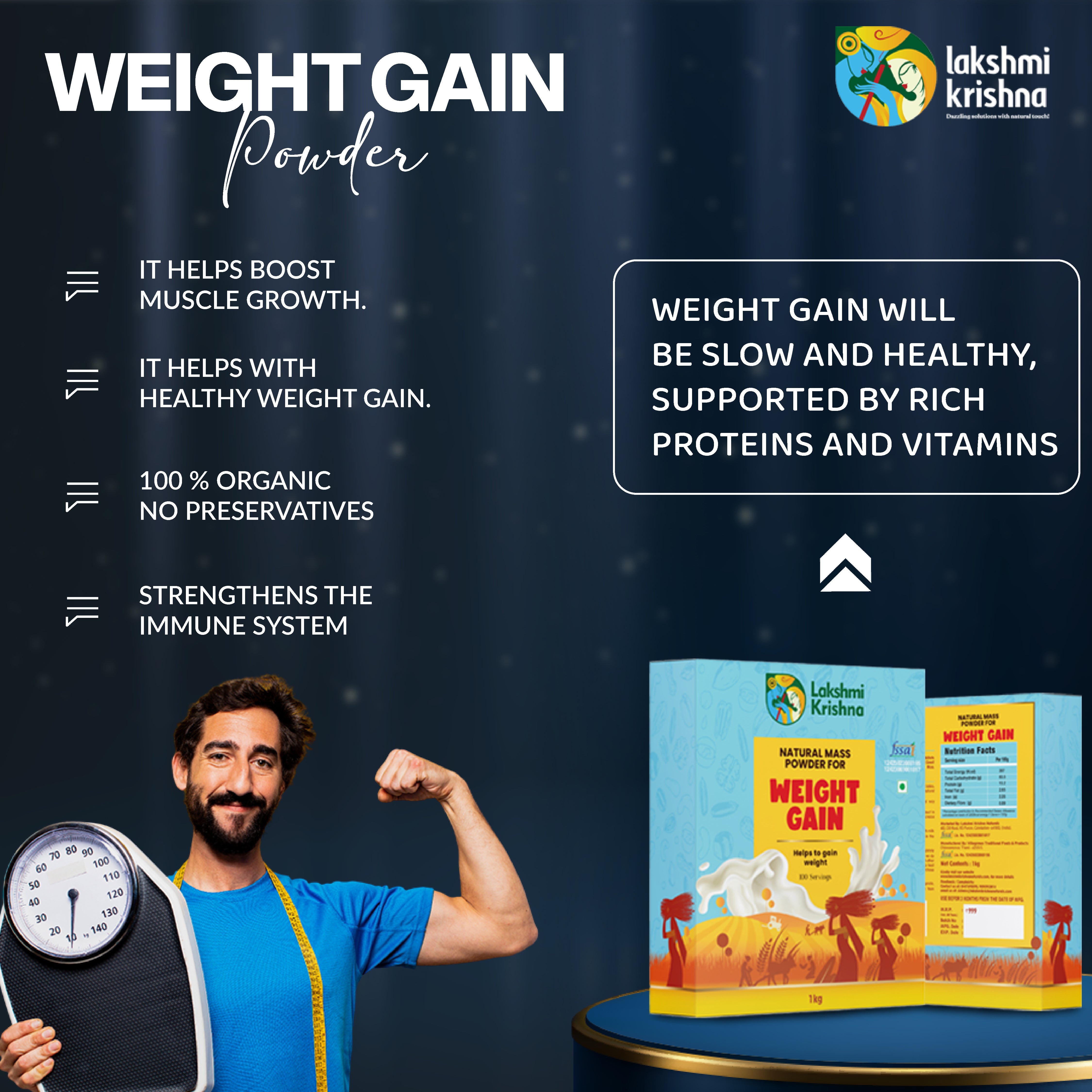 Natural Mass Powder for Weight Gain(1kg)