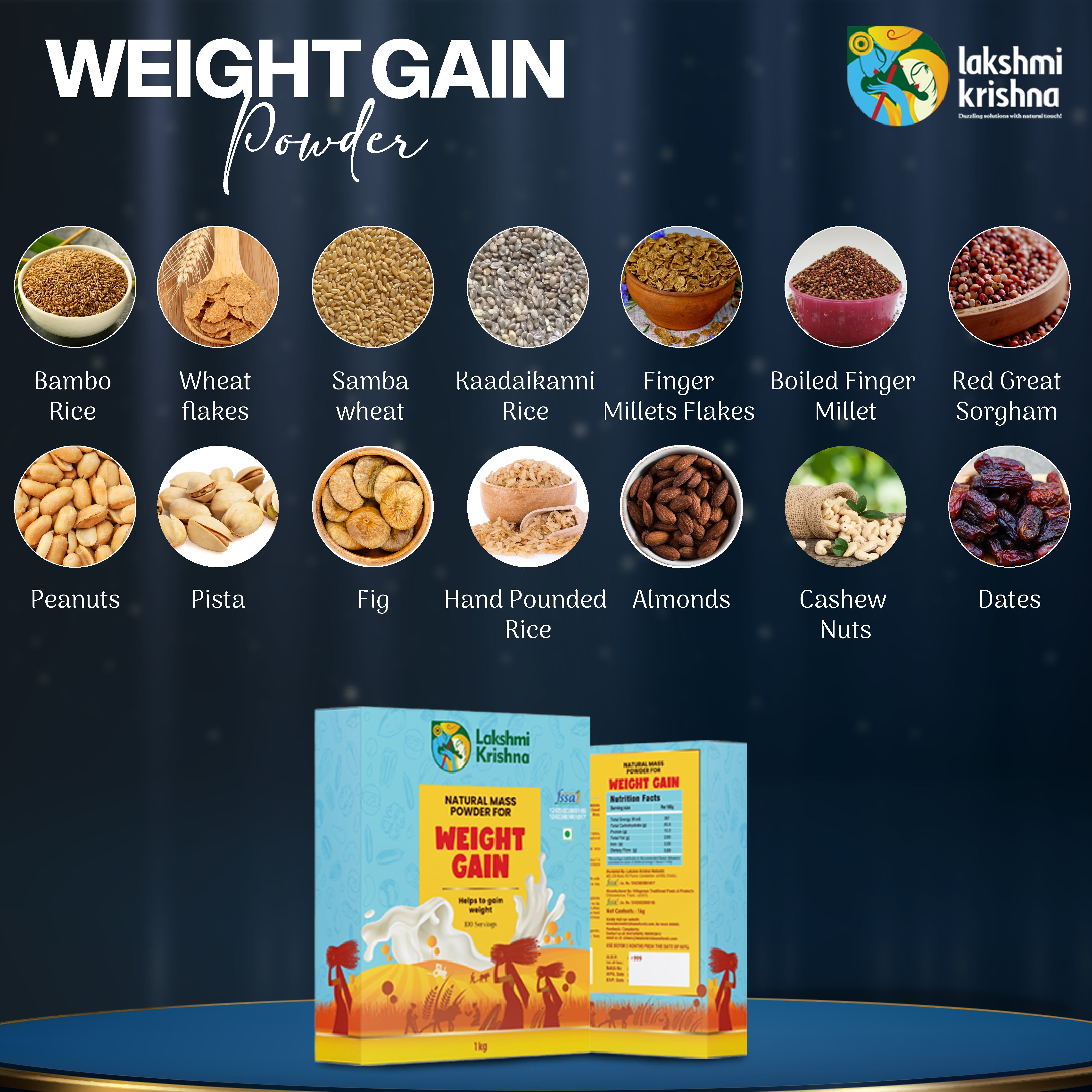 Natural Mass Powder for Weight Gain(1kg)