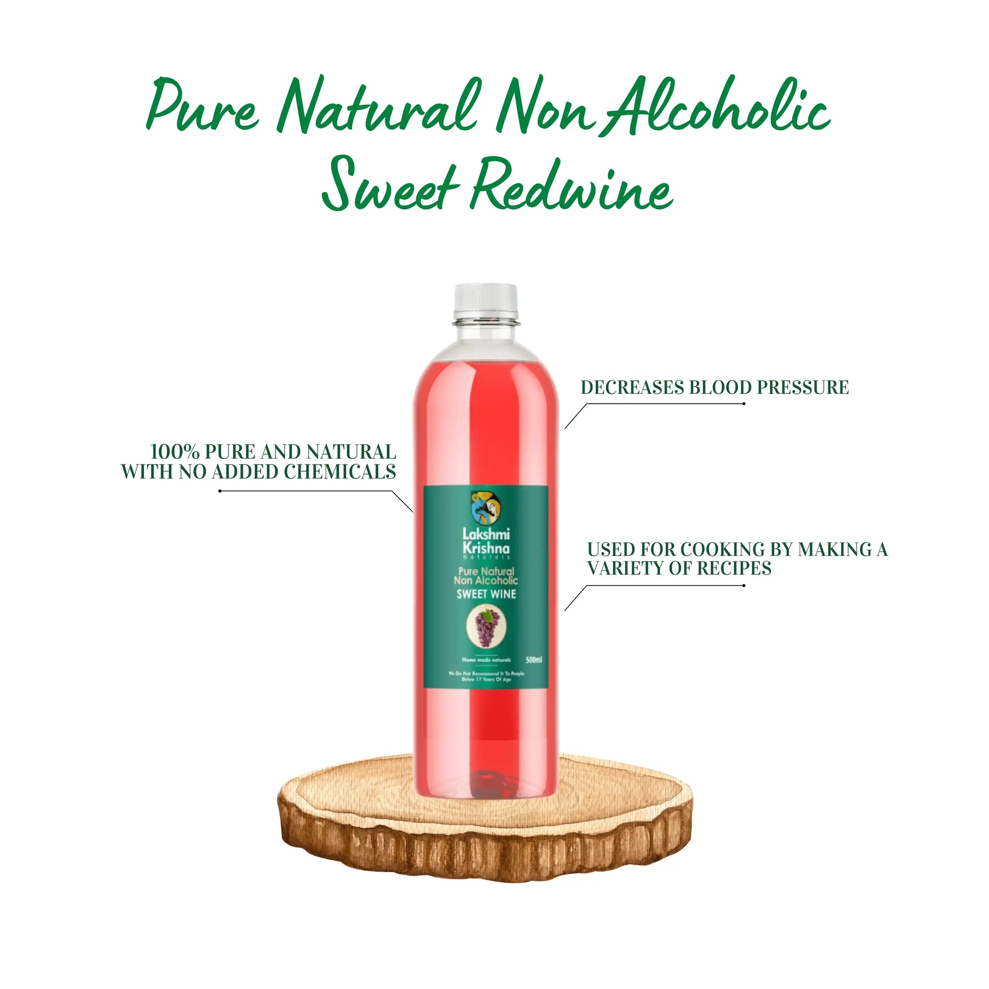 Pure Natural Non Alcoholic Sweet Redwine