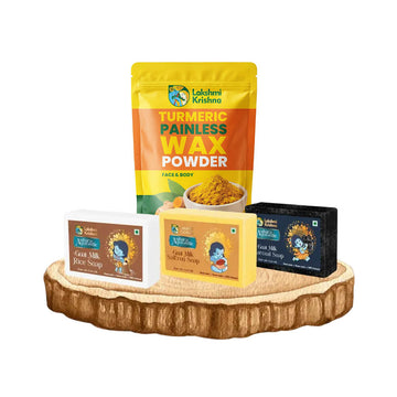 Turmeric Painless Wax Powder(Face & Body) + Combo of Goat Milk Soap