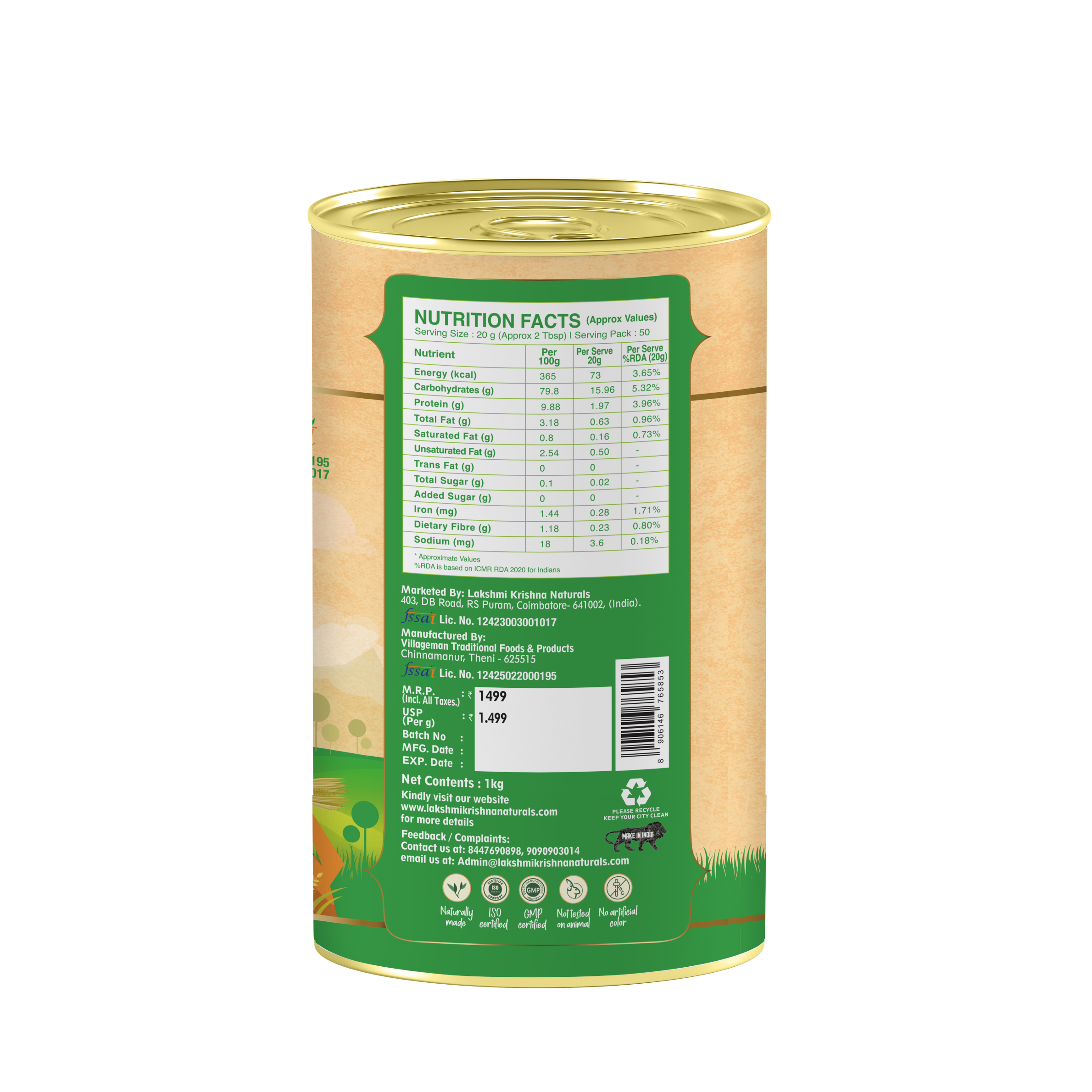 Turmeric Painless Wax Powder(Face & Body) + Weight Loss Powder (1kg)