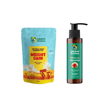 Natural Mass Powder for Weight Gain(500g) + Hibiscus Shampoo
