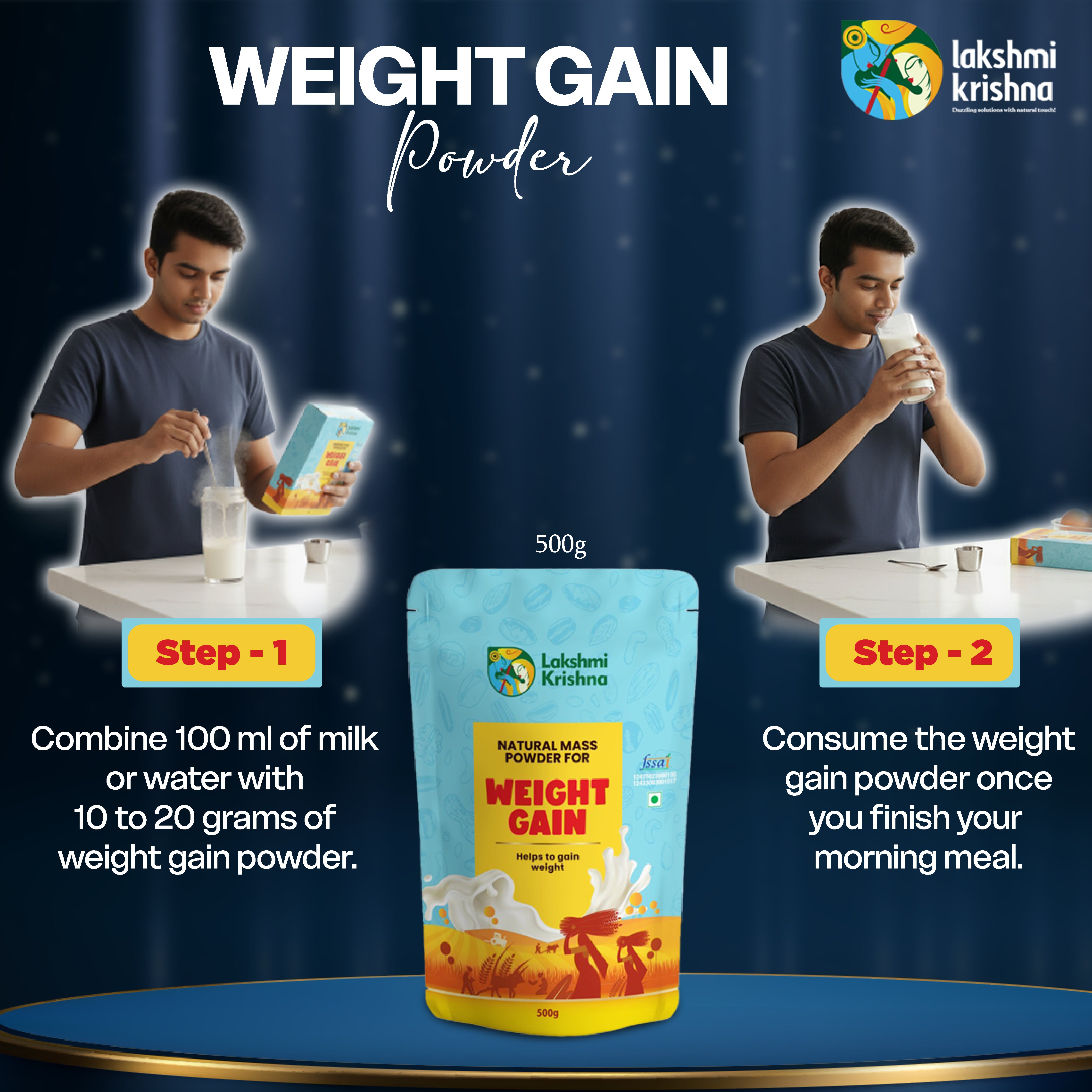 Natural Mass Powder for Weight Gain(500g)