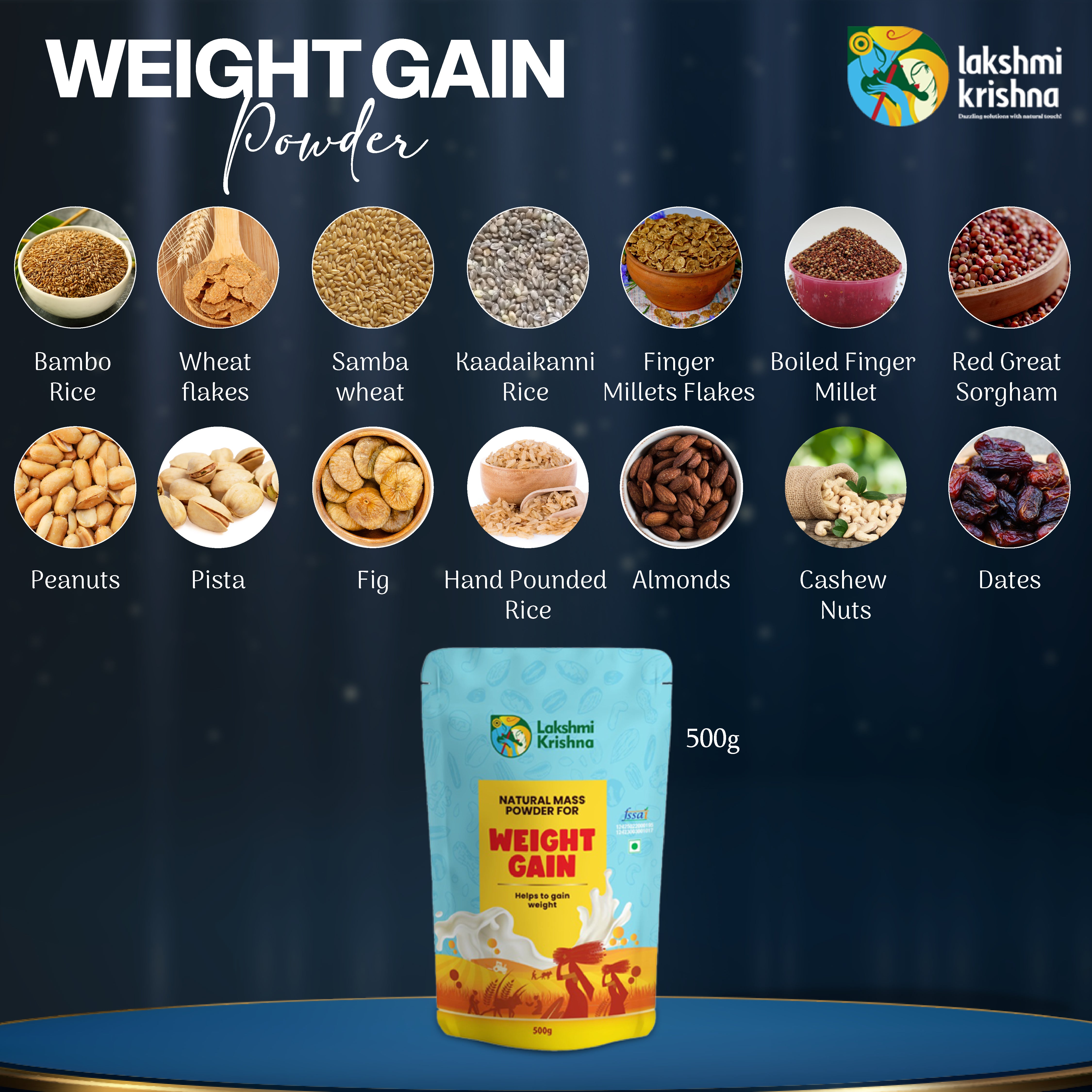 Natural Mass Powder for Weight Gain(500g)